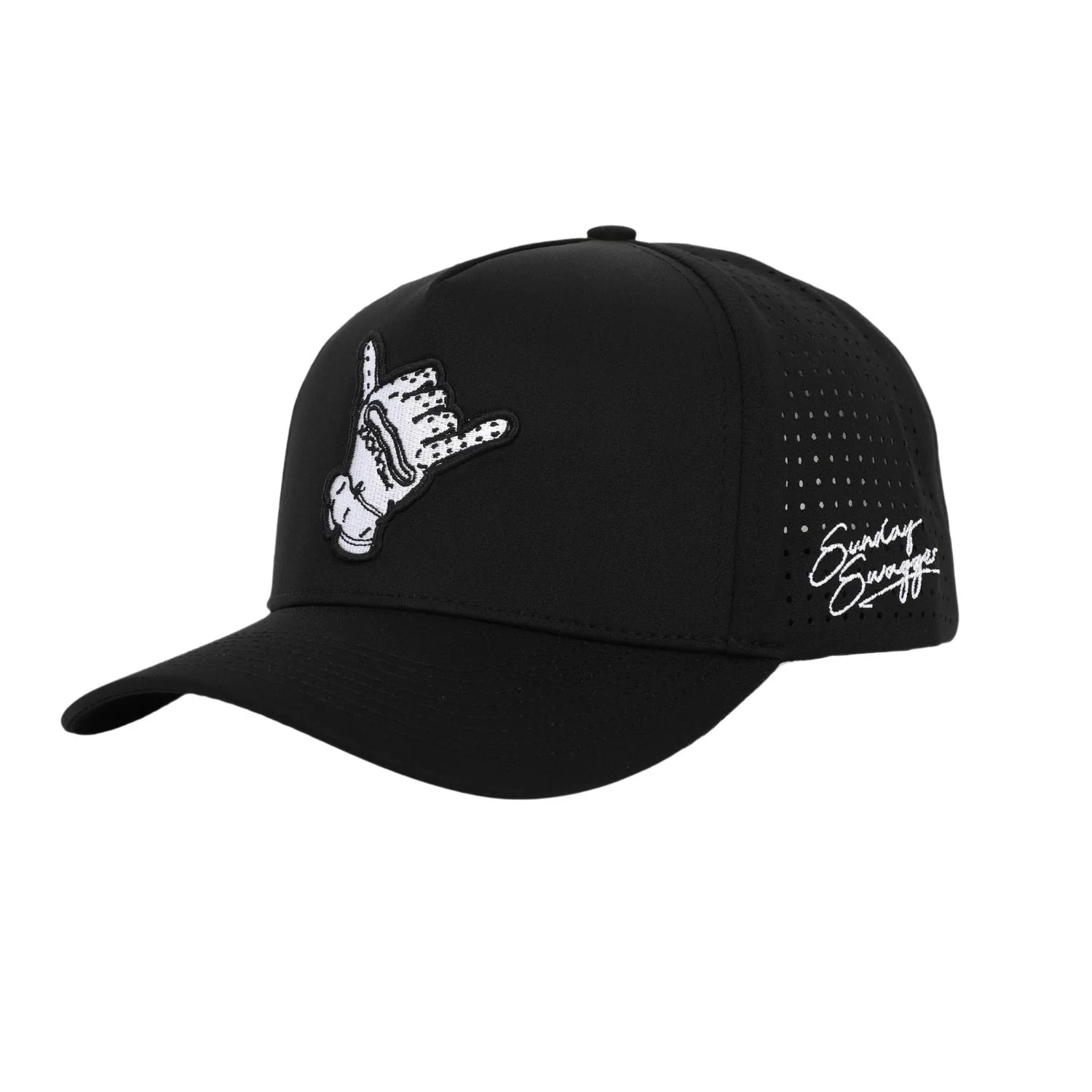 Hang Loose Snapback Hat - Black - Image 3