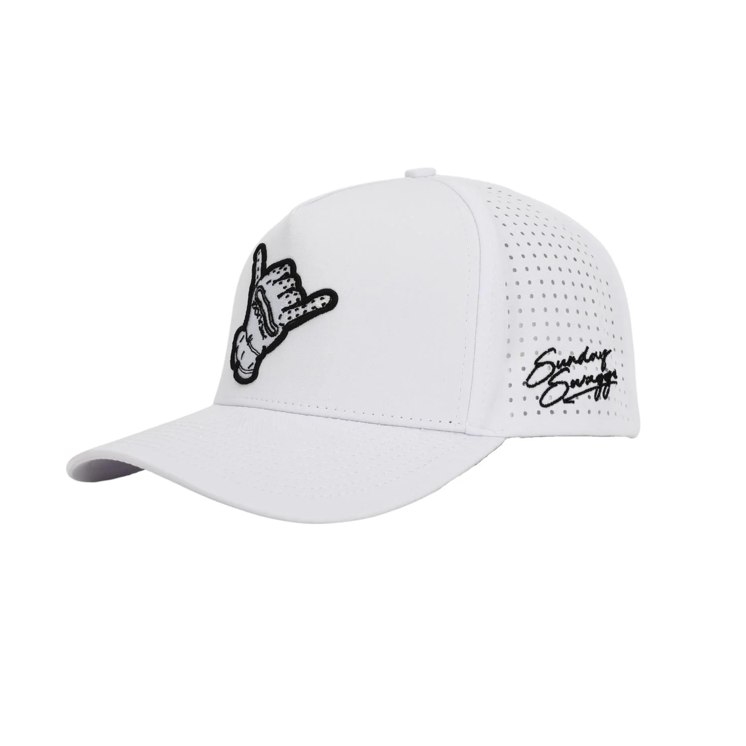 Hang Loose Snapback Hat - White - Image 4